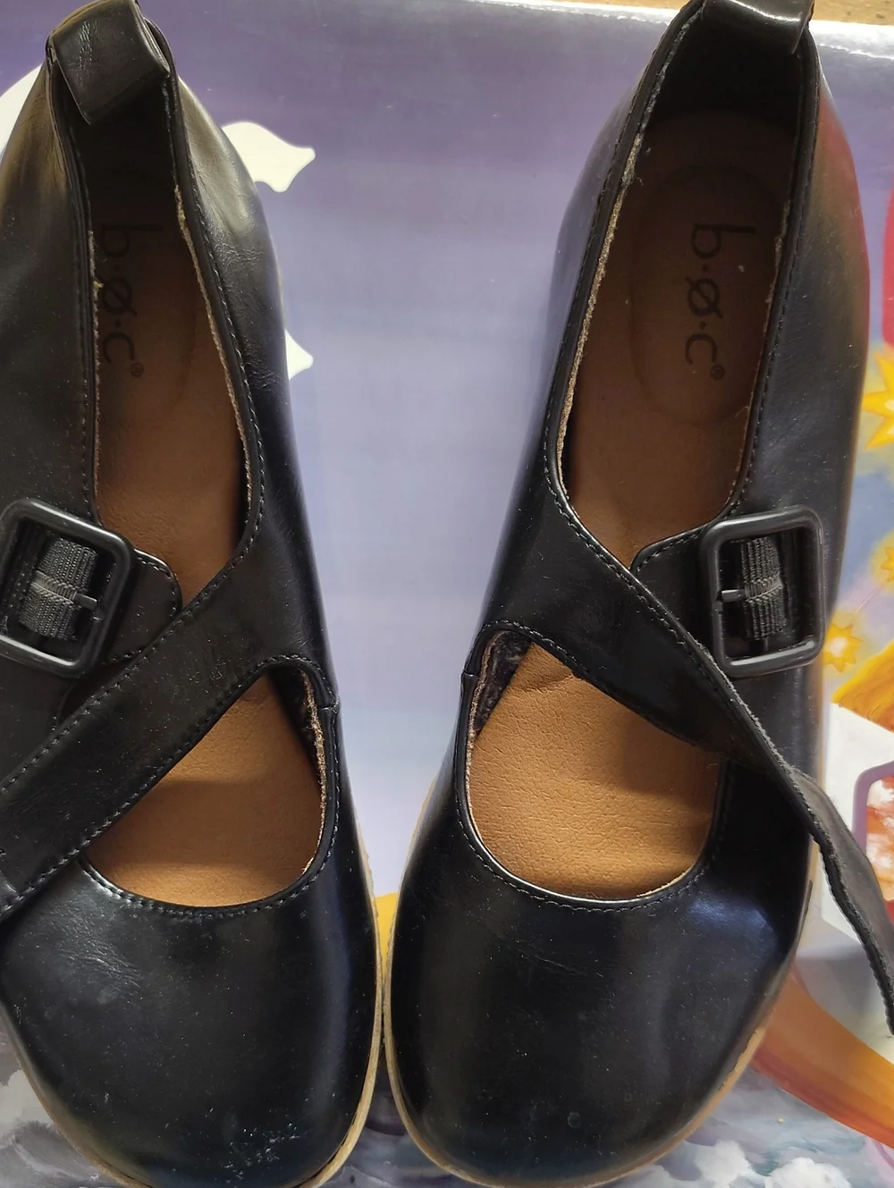 boc Black Mary Jane Loafers with Buckle Strap